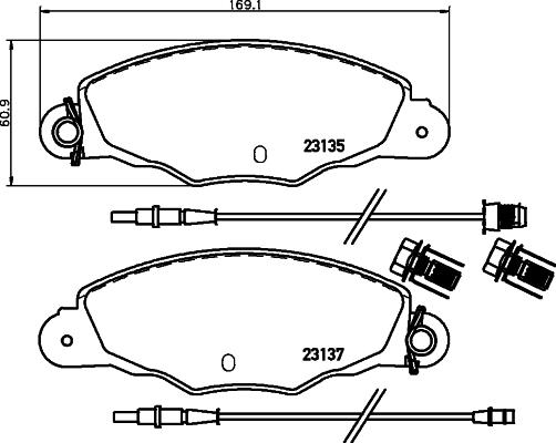 HELLA 8DB 355 019-331 - Bremsbelagsatz, Scheibenbremse alexcarstop-ersatzteile.com