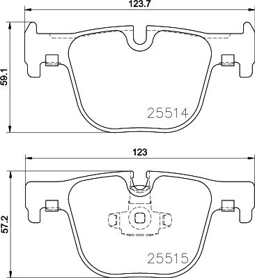 HELLA 8DB 355 019-781 - Bremsbelagsatz, Scheibenbremse alexcarstop-ersatzteile.com