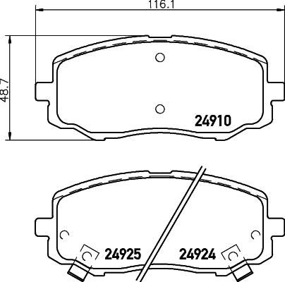 HELLA 8DB 355 014-901 - Bremsbelagsatz, Scheibenbremse alexcarstop-ersatzteile.com