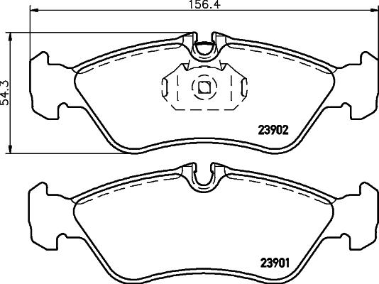 HELLA 8DB 355 014-401 - Bremsbelagsatz, Scheibenbremse alexcarstop-ersatzteile.com