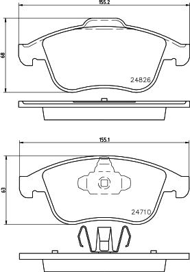 HELLA 8DB 355 014-591 - Bremsbelagsatz, Scheibenbremse alexcarstop-ersatzteile.com