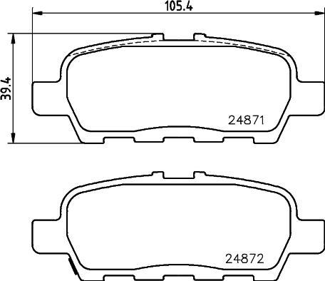 HELLA 8DB 355 014-561 - Bremsbelagsatz, Scheibenbremse alexcarstop-ersatzteile.com