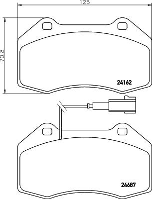 HELLA 8DB 355 014-061 - Bremsbelagsatz, Scheibenbremse alexcarstop-ersatzteile.com