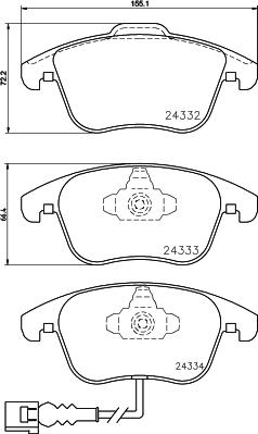 HELLA 8DB 355 014-031 - Bremsbelagsatz, Scheibenbremse alexcarstop-ersatzteile.com