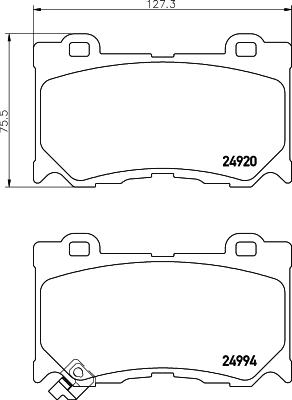 HELLA 8DB 355 014-841 - Bremsbelagsatz, Scheibenbremse alexcarstop-ersatzteile.com