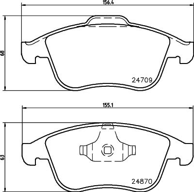 HELLA 8DB 355 014-801 - Bremsbelagsatz, Scheibenbremse alexcarstop-ersatzteile.com