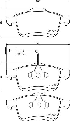 HELLA 8DB 355 014-241 - Bremsbelagsatz, Scheibenbremse alexcarstop-ersatzteile.com