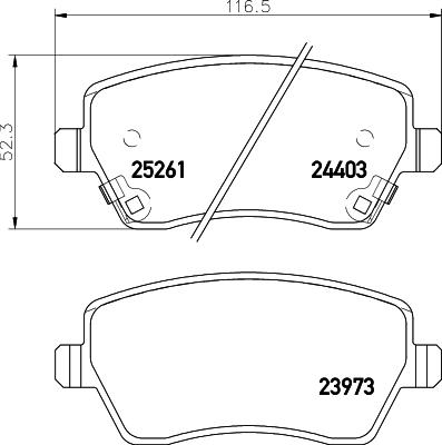 HELLA 8DB 355 015-981 - Bremsbelagsatz, Scheibenbremse alexcarstop-ersatzteile.com