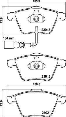 HELLA 8DB 355 015-971 - Bremsbelagsatz, Scheibenbremse alexcarstop-ersatzteile.com