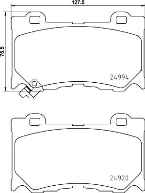 HELLA 8DB 355 015-411 - Bremsbelagsatz, Scheibenbremse alexcarstop-ersatzteile.com