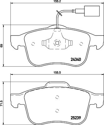 HELLA 8DB 355 015-531 - Bremsbelagsatz, Scheibenbremse alexcarstop-ersatzteile.com