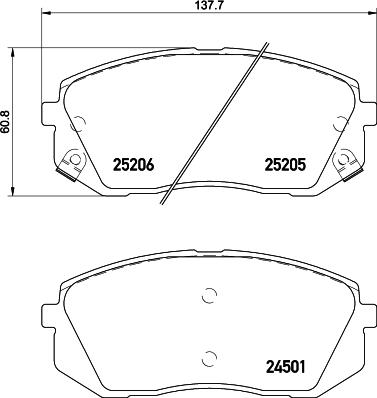 HELLA 8DB 355 015-841 - Bremsbelagsatz, Scheibenbremse alexcarstop-ersatzteile.com