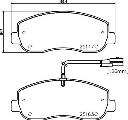 HELLA 8DB 355 015-291 - Bremsbelagsatz, Scheibenbremse alexcarstop-ersatzteile.com