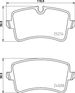 HELLA 8DB 355 015-201 - Bremsbelagsatz, Scheibenbremse alexcarstop-ersatzteile.com