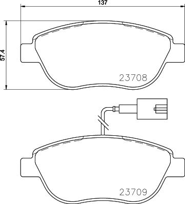 HELLA 8DB 355 015-791 - Bremsbelagsatz, Scheibenbremse alexcarstop-ersatzteile.com