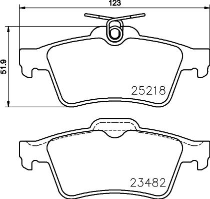 HELLA 8DB 355 015-741 - Bremsbelagsatz, Scheibenbremse alexcarstop-ersatzteile.com