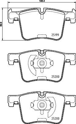 HELLA 8DB 355 015-781 - Bremsbelagsatz, Scheibenbremse alexcarstop-ersatzteile.com