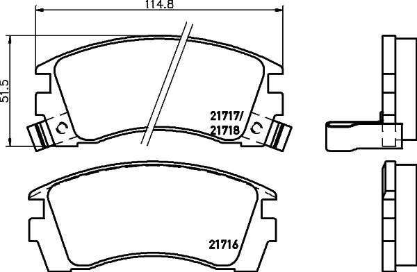 HELLA 8DB 355 016-551 - Bremsbelagsatz, Scheibenbremse alexcarstop-ersatzteile.com