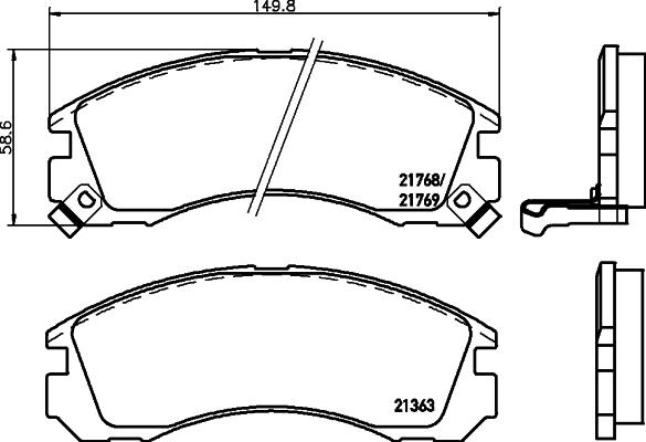 HELLA 8DB 355 016-531 - Bremsbelagsatz, Scheibenbremse alexcarstop-ersatzteile.com