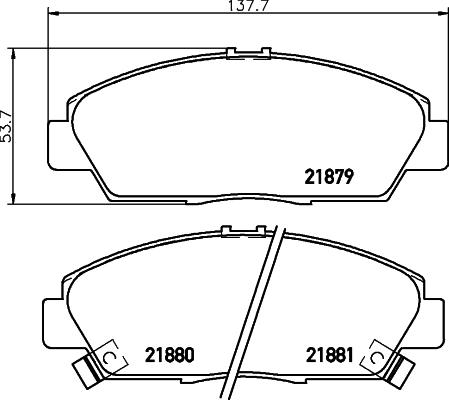 HELLA 8DB 355 016-631 - Bremsbelagsatz, Scheibenbremse alexcarstop-ersatzteile.com