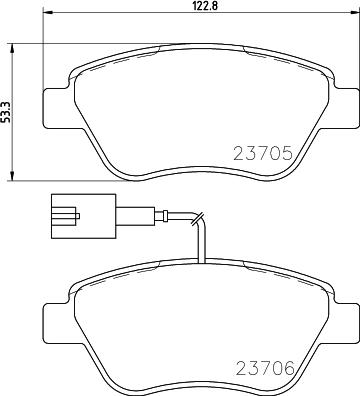 HELLA 8DB 355 016-071 - Bremsbelagsatz, Scheibenbremse alexcarstop-ersatzteile.com