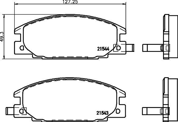 HELLA 8DB 355 016-341 - Bremsbelagsatz, Scheibenbremse alexcarstop-ersatzteile.com