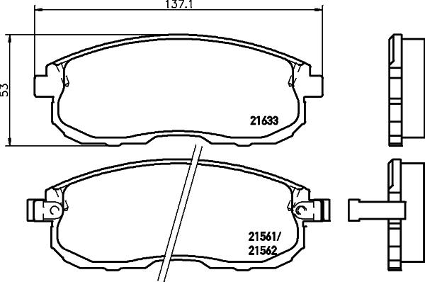 HELLA 8DB 355 016-381 - Bremsbelagsatz, Scheibenbremse alexcarstop-ersatzteile.com