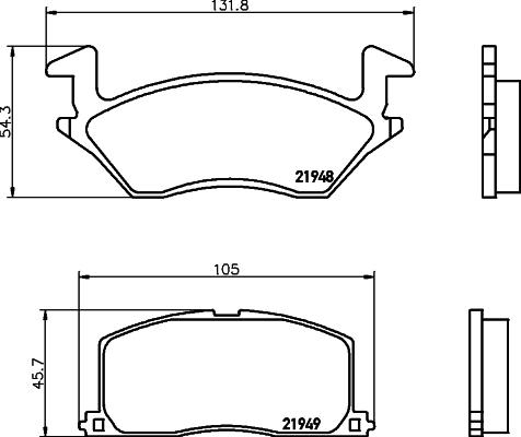 HELLA 8DB 355 016-781 - Bremsbelagsatz, Scheibenbremse alexcarstop-ersatzteile.com