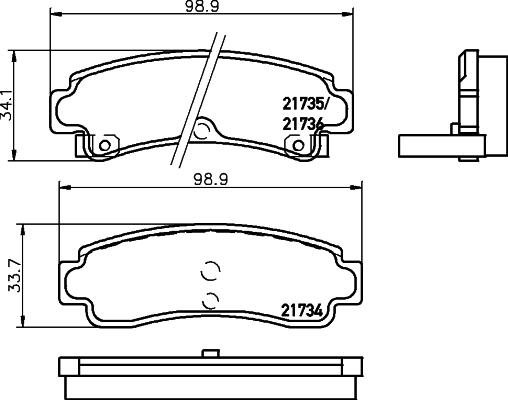 HELLA 8DB 355 016-731 - Bremsbelagsatz, Scheibenbremse alexcarstop-ersatzteile.com