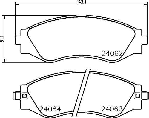 HELLA 8DB 355 010-951 - Bremsbelagsatz, Scheibenbremse alexcarstop-ersatzteile.com