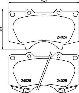 HELLA 8DB 355 010-491 - Bremsbelagsatz, Scheibenbremse alexcarstop-ersatzteile.com