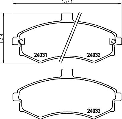 HELLA 8DB 355 010-481 - Bremsbelagsatz, Scheibenbremse alexcarstop-ersatzteile.com