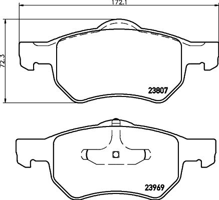 HELLA 8DB 355 010-641 - Bremsbelagsatz, Scheibenbremse alexcarstop-ersatzteile.com