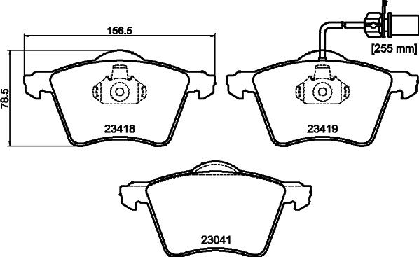 HELLA 8DB 355 010-631 - Bremsbelagsatz, Scheibenbremse alexcarstop-ersatzteile.com