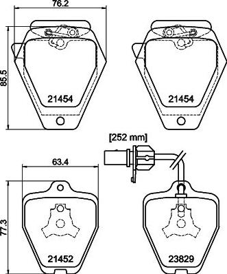 HELLA 8DB 355 010-191 - Bremsbelagsatz, Scheibenbremse alexcarstop-ersatzteile.com