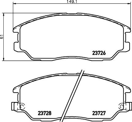 HELLA 8DB 355 010-861 - Bremsbelagsatz, Scheibenbremse alexcarstop-ersatzteile.com