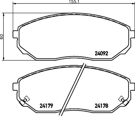 HELLA 8DB 355 028-261 - Bremsbelagsatz, Scheibenbremse alexcarstop-ersatzteile.com