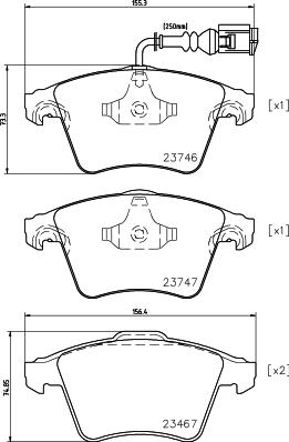 HELLA 8DB 355 011-441 - Bremsbelagsatz, Scheibenbremse alexcarstop-ersatzteile.com