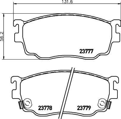 HELLA 8DB 355 011-561 - Bremsbelagsatz, Scheibenbremse alexcarstop-ersatzteile.com