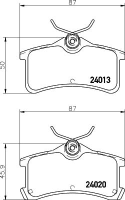 HELLA 8DB 355 011-511 - Bremsbelagsatz, Scheibenbremse alexcarstop-ersatzteile.com