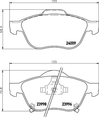 HELLA 8DB 355 011-041 - Bremsbelagsatz, Scheibenbremse alexcarstop-ersatzteile.com