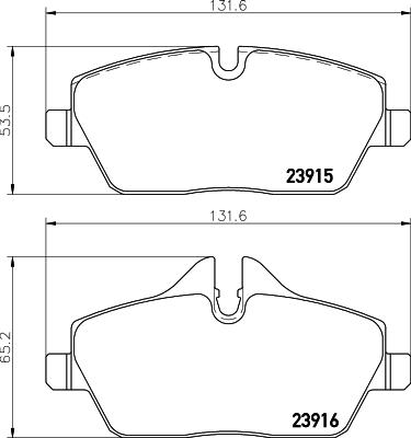 HELLA 8DB 355 011-261 - Bremsbelagsatz, Scheibenbremse alexcarstop-ersatzteile.com