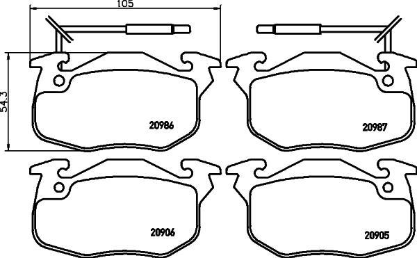 HELLA 8DB 355 018-961 - Bremsbelagsatz, Scheibenbremse alexcarstop-ersatzteile.com