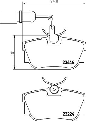 HELLA 8DB 355 018-571 - Bremsbelagsatz, Scheibenbremse alexcarstop-ersatzteile.com