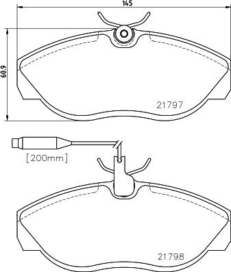 HELLA 8DB 355 018-141 - Bremsbelagsatz, Scheibenbremse alexcarstop-ersatzteile.com