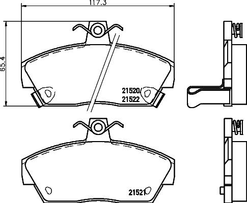 HELLA 8DB 355 018-161 - Bremsbelagsatz, Scheibenbremse alexcarstop-ersatzteile.com