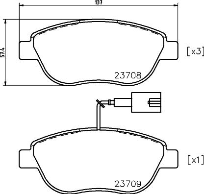 HELLA 8DB 355 018-831 - Bremsbelagsatz, Scheibenbremse alexcarstop-ersatzteile.com