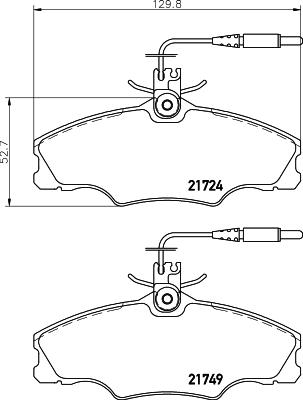 HELLA 8DB 355 018-201 - Bremsbelagsatz, Scheibenbremse alexcarstop-ersatzteile.com