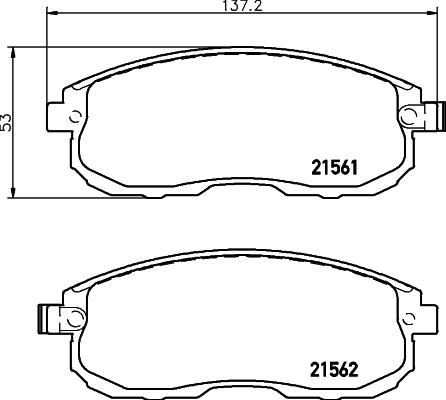 HELLA 8DB 355 013-991 - Bremsbelagsatz, Scheibenbremse alexcarstop-ersatzteile.com