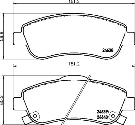 HELLA 8DB 355 013-611 - Bremsbelagsatz, Scheibenbremse alexcarstop-ersatzteile.com